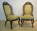 Pair of Belter rosewood veneer side chairs 19th c