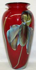090054 RICHARD SATAVA ART GLASS VASE 1995 H103