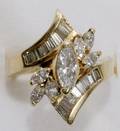 082036 LADYS MARQUISE DIAMOND  14K GOLD RING