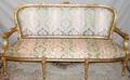 082024 LOUIS XVI STYLE SETTEE GILT WOOD FRAME L65