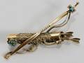 080032 ANTIQUE 14K GOLD BOW  ARROW STYLE BROOCH