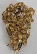 080030 18K YELLOW GOLD  DIAMOND BROOCH H28
