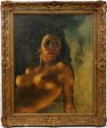 072056 PAL FRIED OIL ON CANVAS BUST OF FEMALE NUDE