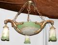 071009 MULLER FRES FRENCH ART GLASS CHANDELIER