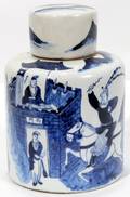 071041 CHINESE BLUE  WHITE PORCELAIN TEA JAR