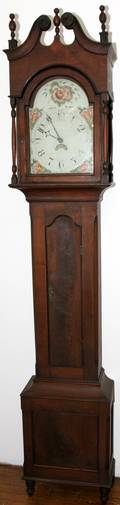 062017 AMERICAN MAHOGANY GRANDFATHER CLOCK 19TH C