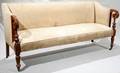 062029 AMERICAN SHERATON MAHOGANY  SILK DAMASK SOFA