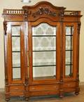 062028 EUROPEAN CARVED WALNUT BREAKFRONT C1870