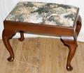 062042 AMERICAN WALNUT UPHOLSTERED STOOL C1950
