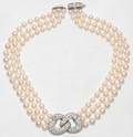 061036 ASPREY TRIPLESTRAND PEARL NECKLACE L145