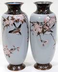 061054 JAPANESE CLOISONN VASES MEIJI PERIOD C1870