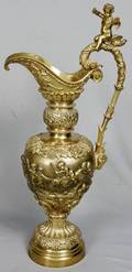 061049 AFTER CLODION BRONZE EWER 19TH C H30