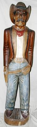 060046 CARVED WOOD CIGAR STORE COWBOY H70