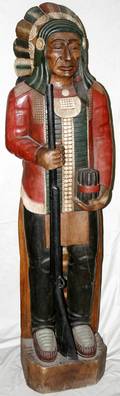 060045 CARVED WOOD CIGAR STORE INDIAN H685
