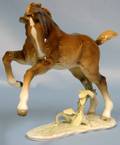 063415 HUTCHENREUTHER PORCELAIN FOAL LEAPING H78