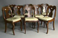 Set of 6 saber leg mahogany dining chairs