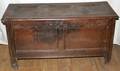 052013 17TH C ENGLISH CARVED OAK COFFER H25 W49