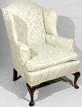 052026 QUEEN ANNE STYLE MAHOGANY WINGBACK CHAIR
