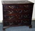 052025 ENGLISH CARVED OAK CHEST OF DRAWERS 19TH C