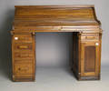 Oak roll top desk by Indianapolis Cabinet Co