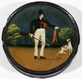 051029 ENGLISH PAPIER MACHE SNUFF BOX EARLY 19TH C
