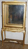 051059 FRENCH LOUIS XV STYLE GILT WOOD CURIO CABINET