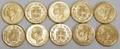 050026 ITALIAN 20 LIRE GOLD COINS 1882 8 PCS