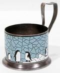 050060 SCANDINAVIAN ENAMEL  SILVER TEA CUP HOLDER