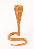 Carved Wood Animal Sculpture of a Cobra Snake