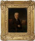 042042 ENGLISH OIL ON WOOD PORTRAIT OF A SEATED MAN