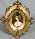 092145 KPM GERMAN PORCELAIN PLAQUE YOUNG GIRL