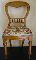 12100 WALNUT NEEDLEPOINT UPHOLSTERED PARLOR CHAIR