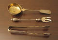 091067 RUSSIAN SILVER STRAINER TONGS  FORK