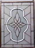 11091 TIFFANY STYLE LEADED GLASS WINDOW 26x19