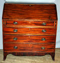 12078 GEORGE III ENGLISH MAHOGANY SLANT TOP DESK