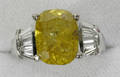 102072 YELLOW CUSHION CUT DIAMOND  GOLD RING