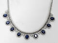 102066 WHITE GOLD SAPPHIRE  DIAMOND NECKLACE