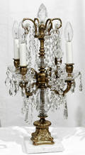 121066 FRENCH STYLE CRYSTAL  GILT METAL ELECTROLIERS