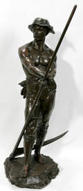 102094 CHARLES LEVY BRONZE SCULPTURE FAUCHEUR