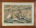 Pair of watercolor and gouache ship portraits 19th c