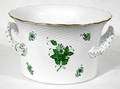121086 HEREND GREEN FITZHUGH PORCELAIN CACHE POT