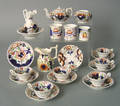 Gaudy Welsh assembled miniature Staffordshire service