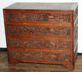 120080 CHINESE CARVED WOOD 4 DRAWER CHEST