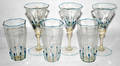 111211 VENETIAN GOLDFLECKED GLASS WINES TUMBLERS
