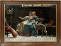 102131 V TODARO OIL ON MASONITE SISTERS READING