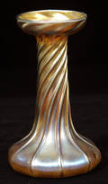 101103 TIFFANY GOLD FAVRILE GLASS CANDLESTICK