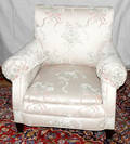 091055 UPHOLSTERED LAWSON STYLE MAHOGANY CHAIR