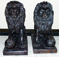 12081 BRONZE FIGURAL GARDEN SCULPTURES LIONS