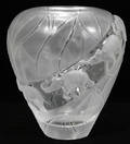 121141 LALIQUE CRYSTAL BORNEO ELEPHANT VASE H 12