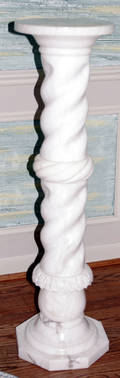 121129 ITALIAN CARRARA MARBLE PEDESTAL H 37 12